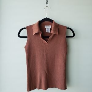 White Stag Collared Top